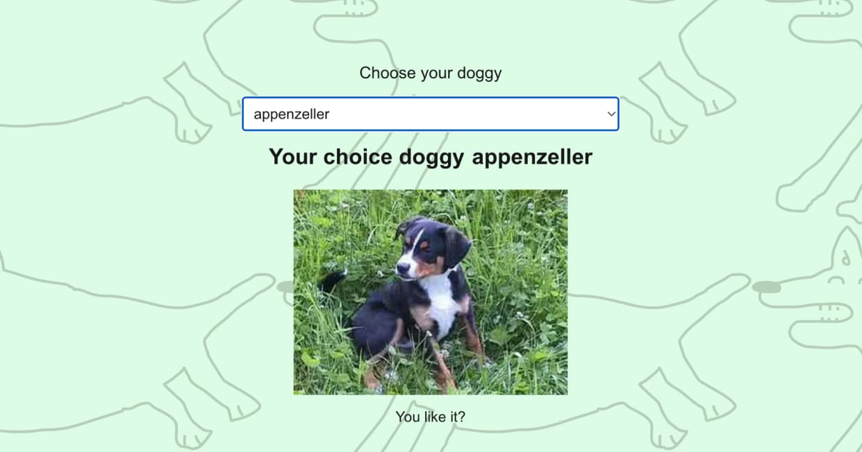 ただ犬の画像を表示するアプリ